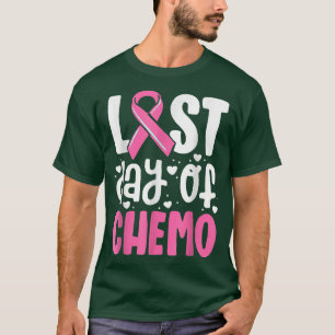 Der letzte Chemo-Tag, Brustkrebs, der rosa Ribbon- T-Shirt