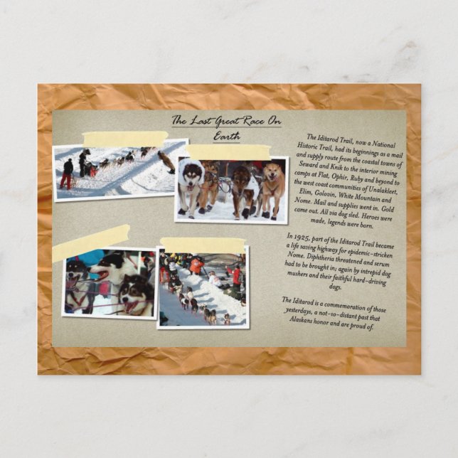 Der letzte große Rennen der Welt auf der Postkarte (Vorderseite)