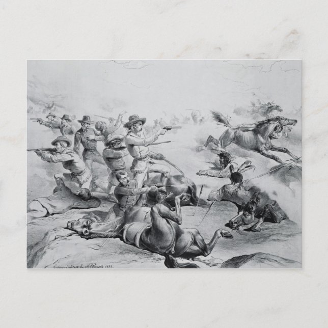 Der letzte Kampf von General Custer Postkarte (Vorderseite)