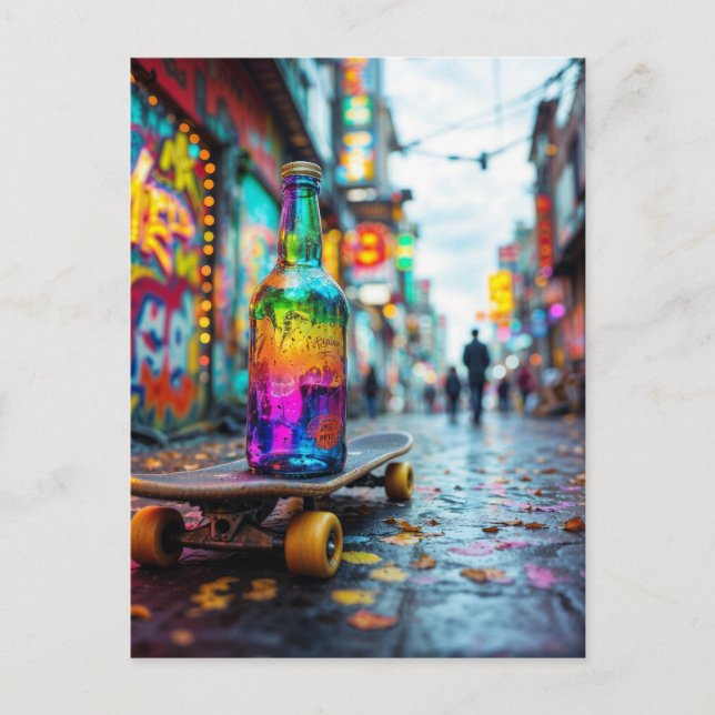 Der letzte Neontropfen Postkarte (Vorderseite)