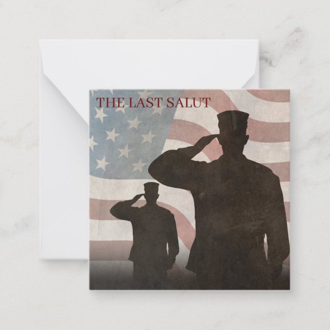 DER LETZTE SALUT VINTAG MITTEILUNGSKARTE (Vorderseite)