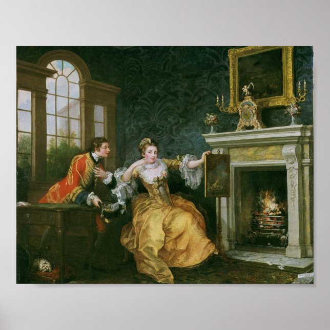 Der letzte Schritt der Dame (Hogarth 1759) Poster (Vorne)