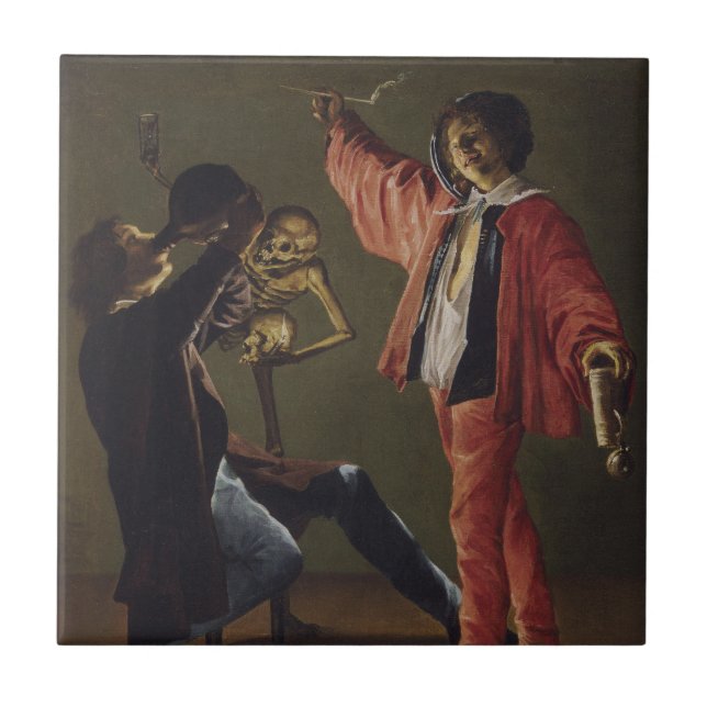 Der letzte Tropfen Bier, bevor das Party endet Fliese (Vorderseite)