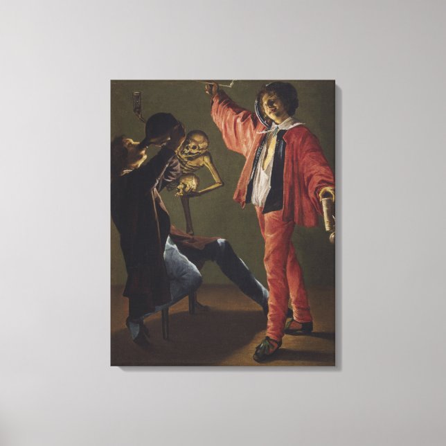 Der letzte Tropfen Bier, bevor das Party endet Leinwanddruck (Vorderseite)