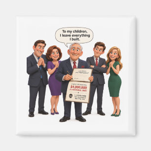 Der letzte Wille Lustiger Familien-Cartoon-Magnet Magnet