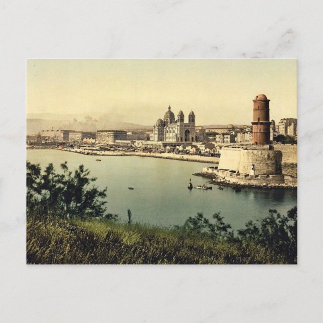 Der Leuchtturm und die Kathedrale, Marseille, Fran Postkarte (Vorderseite)