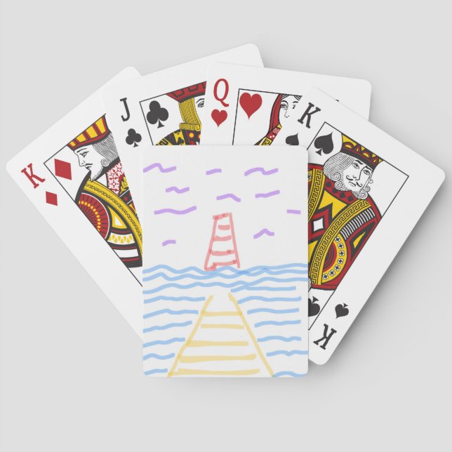 Der Leuchtturm und die Pier Classic Playing Cards Spielkarten (Rückseite)