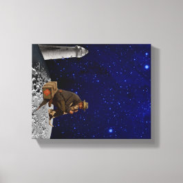 Der Leuchtturmhalter gab Zuhause zurück Leinwanddruck