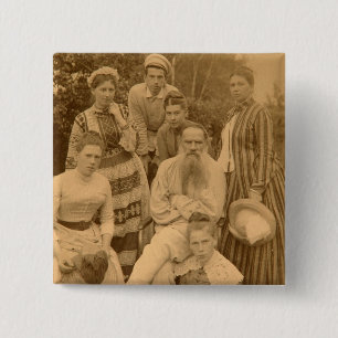 Der Lew Tolstoi Autor mit seiner Familie Button