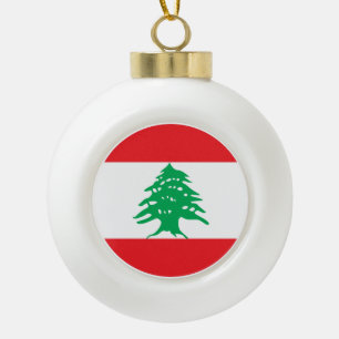 Der Libanon-Flagge Keramik Kugel-Ornament