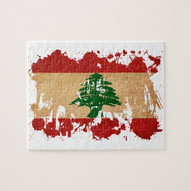 Der Libanon-Flagge Puzzle (Horizontal)