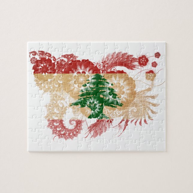 Der Libanon-Flagge Puzzle (Horizontal)