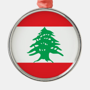 Der Libanon-Flagge Silbernes Ornament
