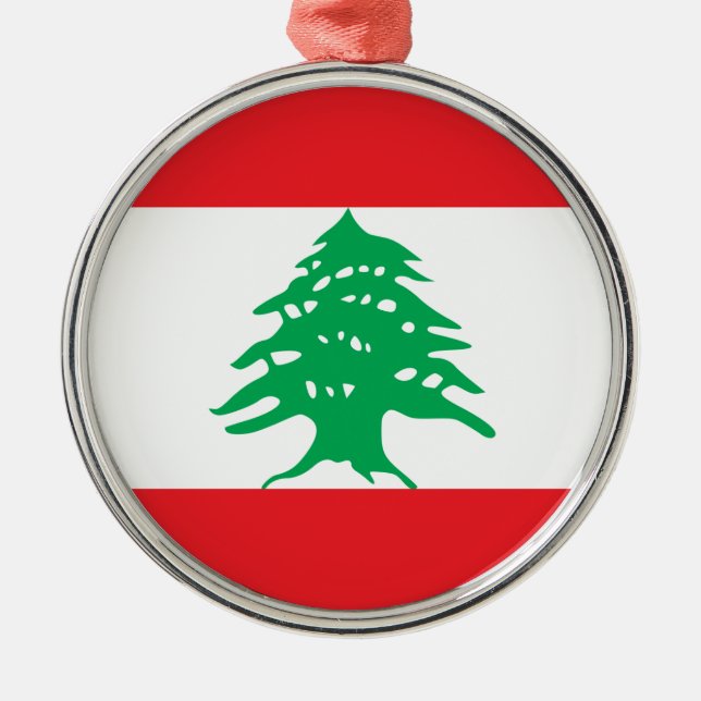 Der Libanon-Flagge Silbernes Ornament (Vorne)