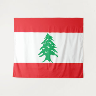 Der Libanon-Flagge Wandteppich