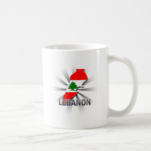 Der Libanon-Flaggen-Karte 2,0 Tasse