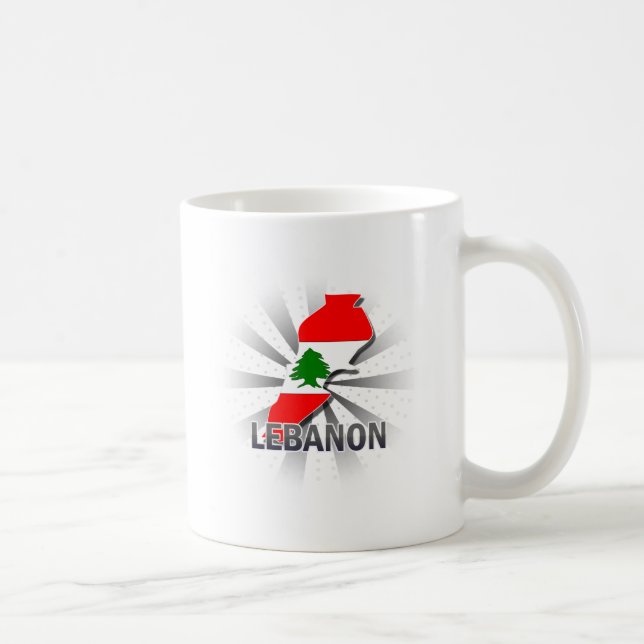 Der Libanon-Flaggen-Karte 2,0 Tasse (Rechts)