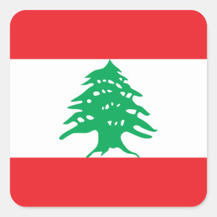 Der Libanon/libanesische Flagge Quadratischer Aufkleber