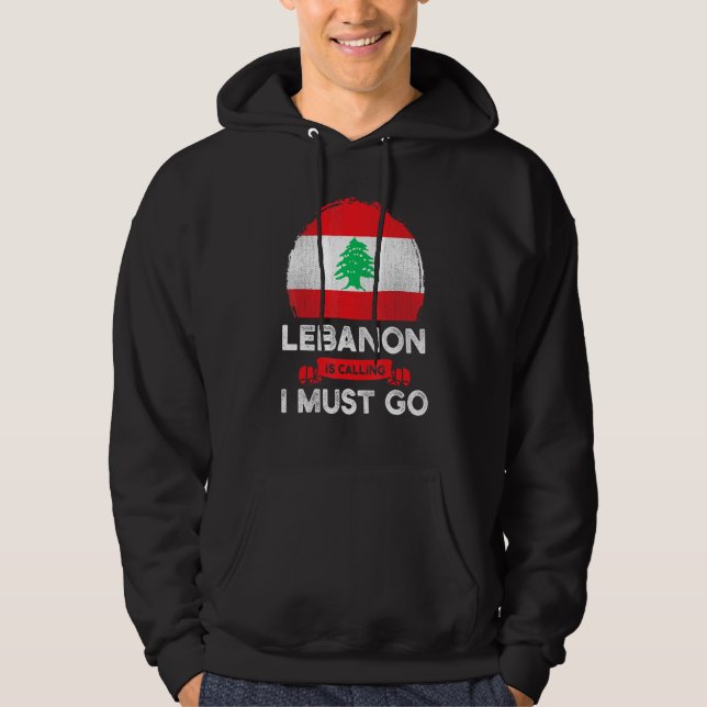 Der Libanon ruft, ich muss gehen, libanesisches Er Hoodie (Vorderseite)