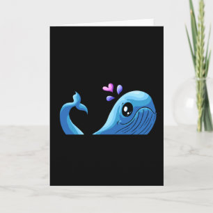Der Liebe Whale   Valentine Spout Heart Karte