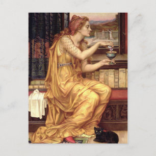 Der Liebestrank von der Präraffaelitin Evelyn de M Postkarte