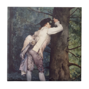 Der Liebhaber im Wald (Szene romantischer Liebe) Fliese