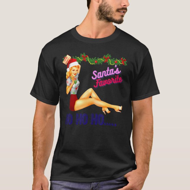 Der Liebling des Weihnachtsmanns Ho Ho Ho Nice Nau T-Shirt (Vorderseite)