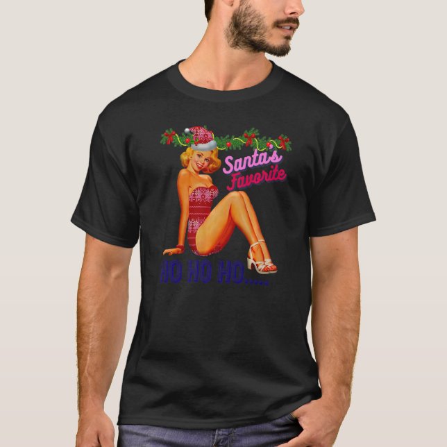Der Liebling des Weihnachtsmanns Ho Ho Ho Nice Nau T-Shirt (Vorderseite)