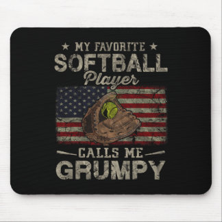 Der Lieblings-Softball-Spieler nennt mich Grumpy V Mousepad