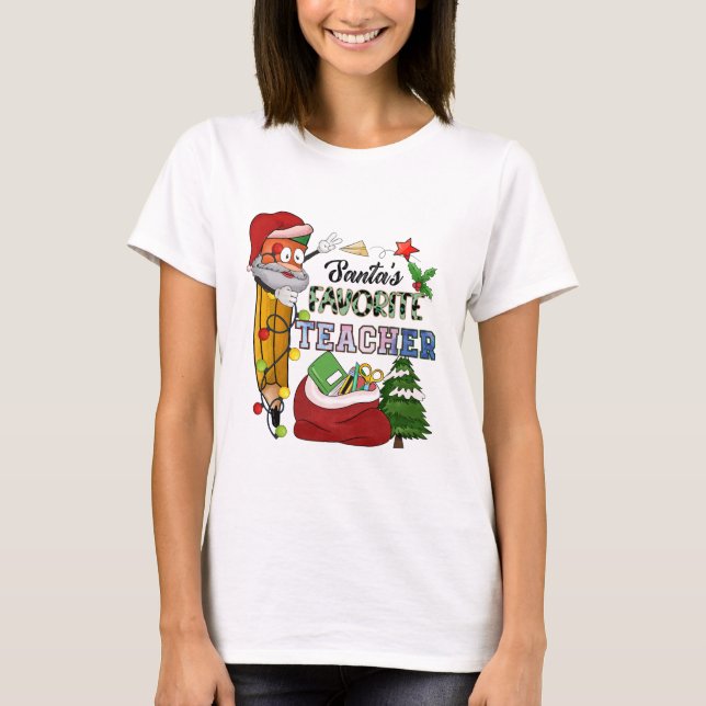 Der Lieblingslehrer des Weihnachtsmanns T-Shirt (Vorderseite)