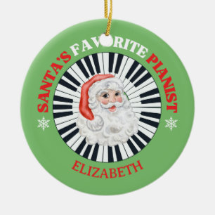 Der Lieblingspianist des Weihnachtsmanns am Circle Keramik Ornament