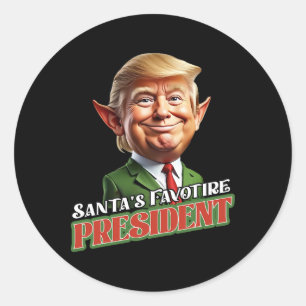 Der Lieblingspräsident des Weihnachtsmanns Donald Runder Aufkleber