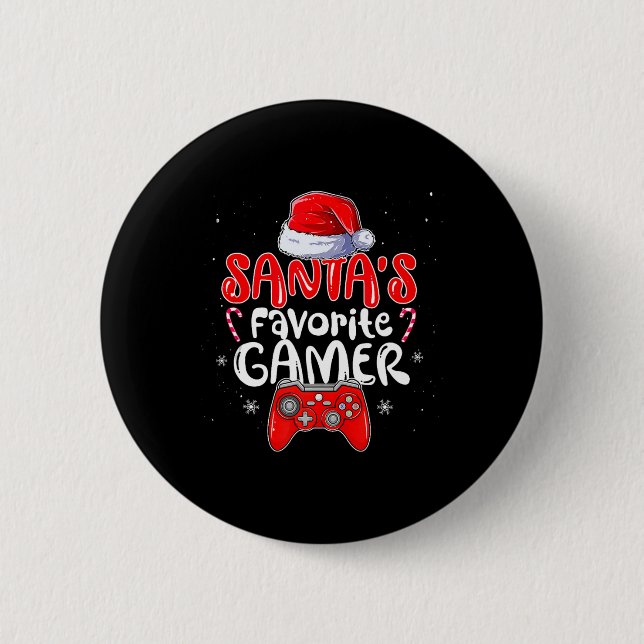 Der Lieblingsspieler des Weihnachtsmanns Button (Vorderseite)