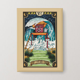 Der Lifeguard-Turm Lustige Tarot-Karten-Taste Button