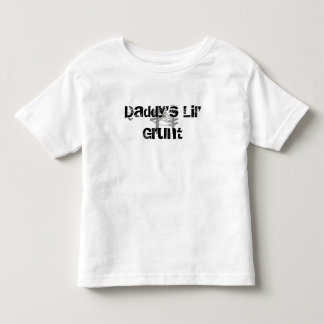 Der Lil des Vatis Grunzen-Lineboy schwarzes/graues Kleinkind T-shirt