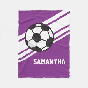 Der Lila Fußball-Sportname des Mädchens Personal Fleecedecke