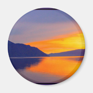 Der Lila Sonnenuntergang am Lake Pend Orielle Set Magnet