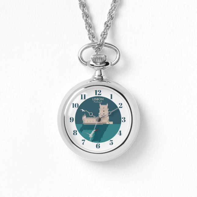 Der Lissaboner Turm von Belem im Stil eines alten  Armbanduhr (Vorderseite)