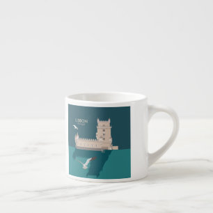 Der Lissaboner Turm von Belem im Stil eines alten Espressotasse