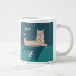 Der Lissaboner Turm von Belem im Stil eines alten  Jumbo-Tasse