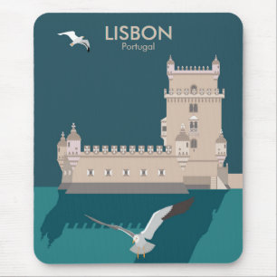 Der Lissaboner Turm von Belem im Stil eines alten Mousepad