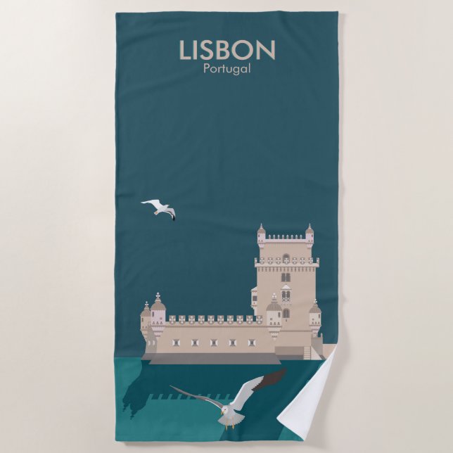 Der Lissaboner Turm von Belem im Stil eines alten  Strandtuch (Vorderseite)