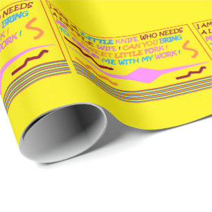 Der Löffel fällt in Liebe mit der Dame und dem Mes Geschenkpapier