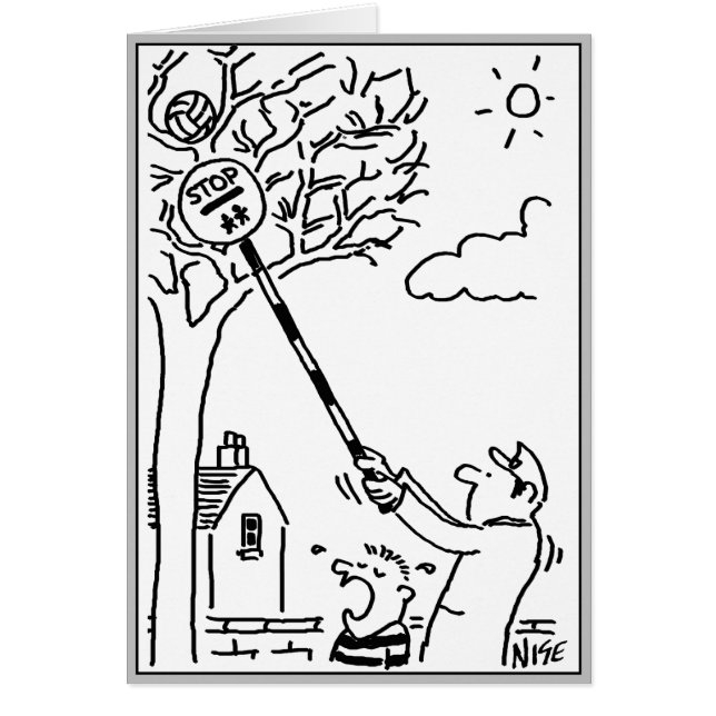 Der Lollipop-Mann hilft, einen Ball von einem Baum (Vorne)