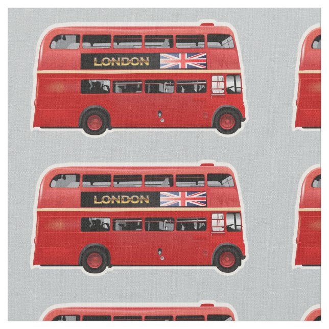 Der London-Rot-Bus Stoff (Nahaufnahme)