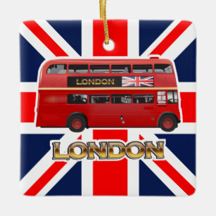Der Londoner Bus Keramikornament