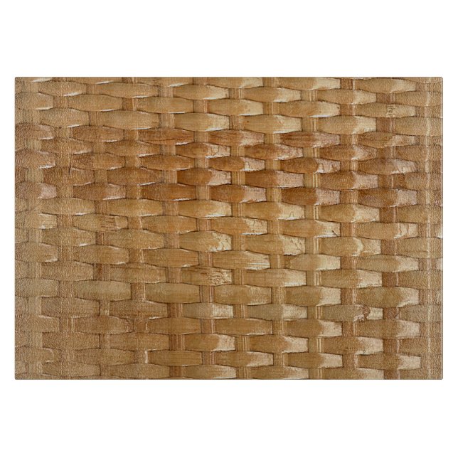 Der Look der Lacquer Wicker Basketweave Textur Schneidebrett (Vorderseite)