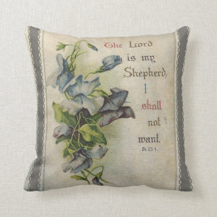 Der Lord ist meine Schäfer-BlumenSchrift Kissen
