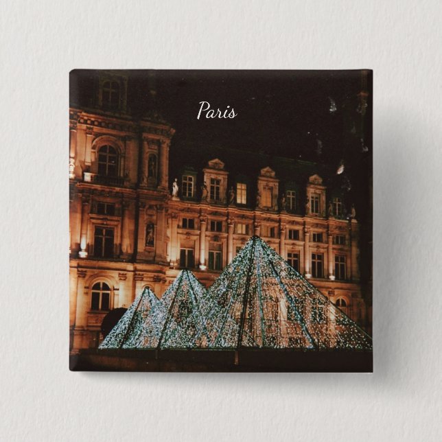 Der Louvre, Paris, Frankreich Button (Vorderseite)