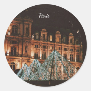 Der Louvre, Paris, Frankreich Runder Aufkleber